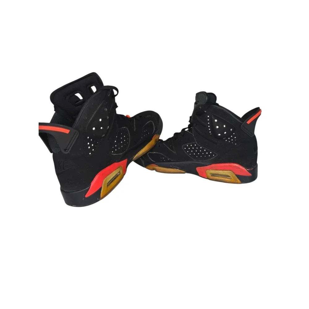 Air Jordan 6 Retro High Black Infrared Mens Size 8.5 Basketball Shoes 384664-060